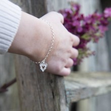 Handcrafted Scottish jewellery - Silver Heart Bracelet